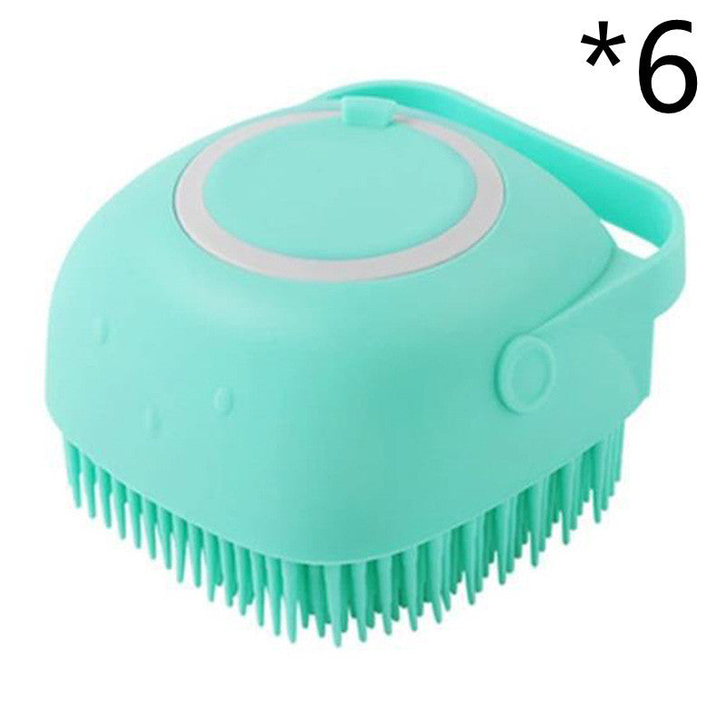 Silicone Dog Bath Massage Gloves Brush Pet Cat Bathroom Cleaning Tool Comb Brush For Dog Can Pour Shampoo Dog Grooming Supplies El Pazar