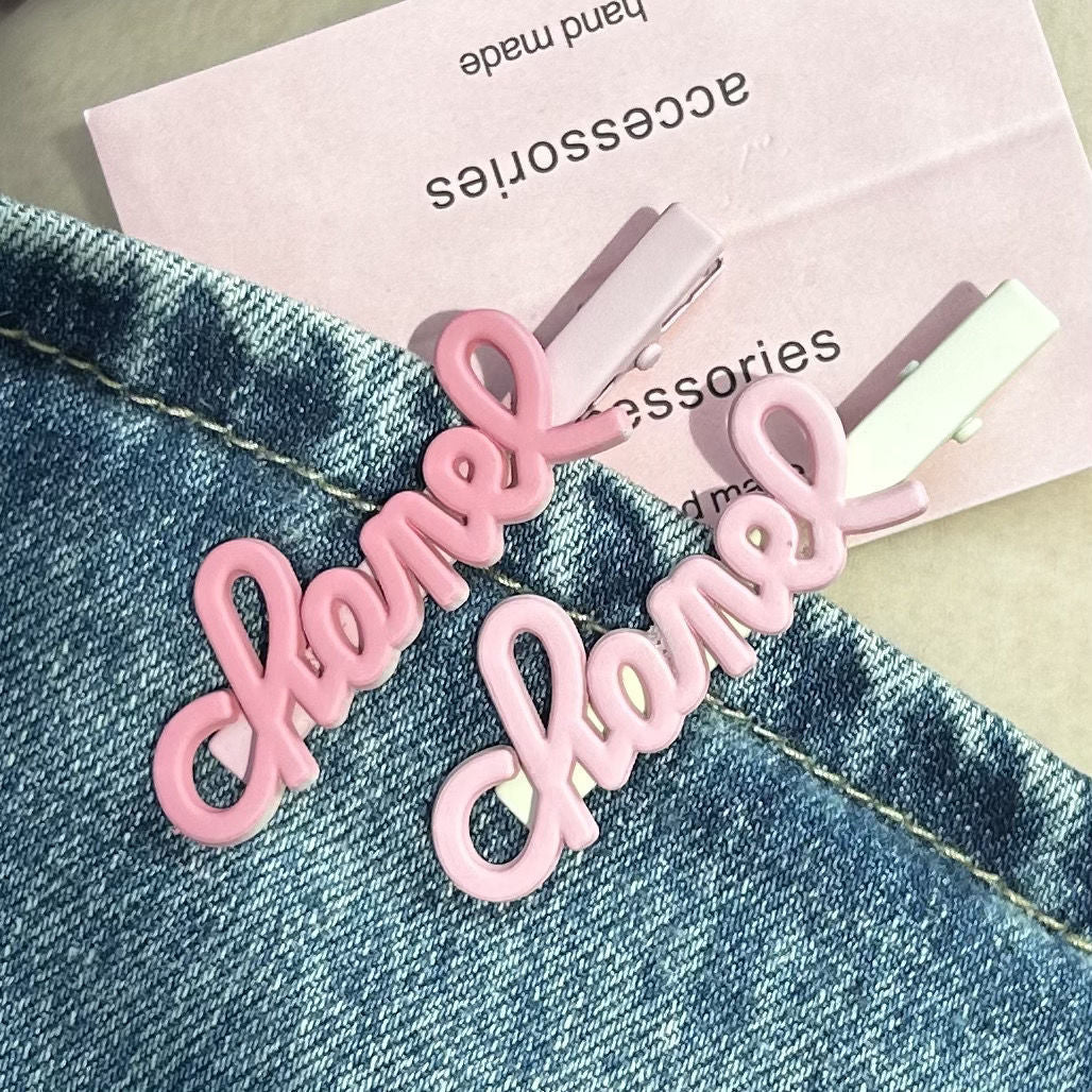 French Advanced Classic Style Letters Side Cropped Hair Clip Hairpin El Pazar