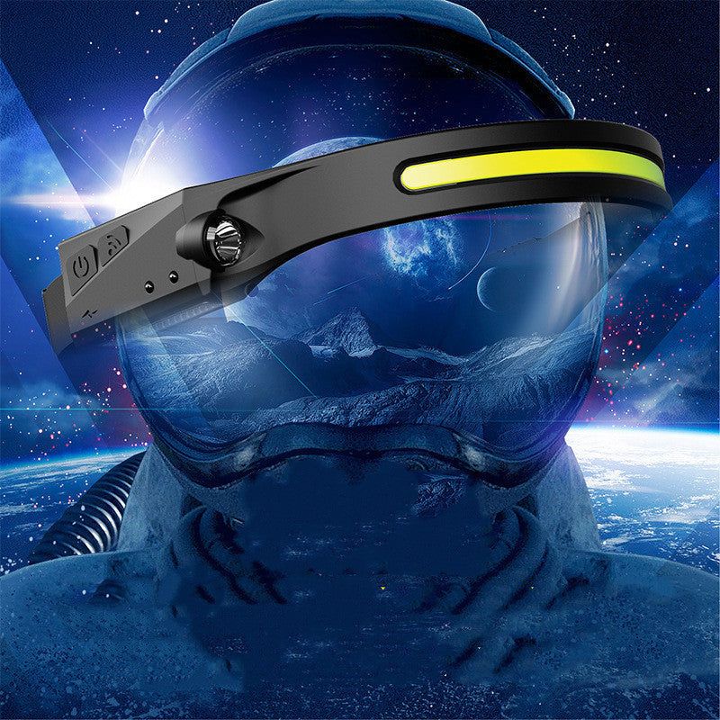 COB LED Induction Riding Headlamp Flashlight USB Rechargeable Waterproof Camping Headlight With All Perspectives Hunting Light El Pazar