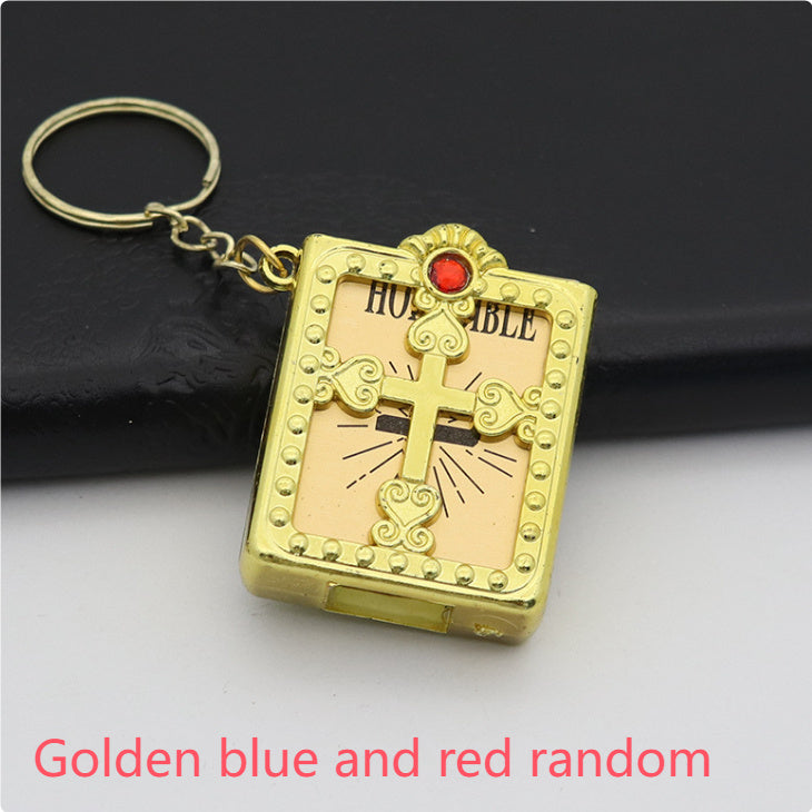 Mini HOLY Bible Keychain Religious Christian Jesus Cross Key Chain Women Prayer God Bless Gift Souvenirs Keyring El Pazar