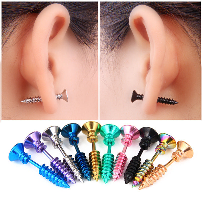 Not Easy To Be Allergic To Titanium Steel Piercing Ear Studs El Pazar