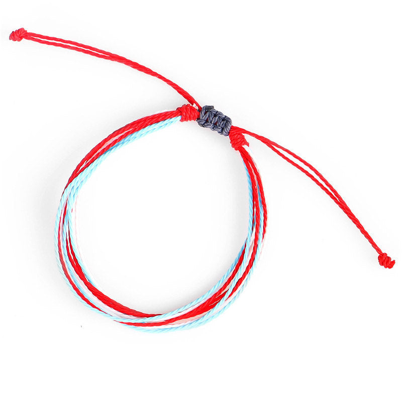 Wax Line Creative Handwoven Bracelet Colorful Drawstring El Pazar