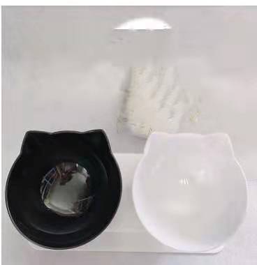 Non Slip Double Cat Bowl With Raised Stand Pet Food Cat Feeder Protect Cervical Vertebra Dog Bowl Transparent Pet Products El Pazar