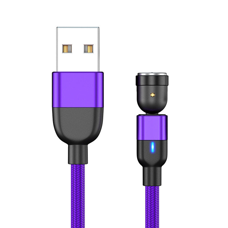 Data Cable 540 Degree Blind Suction Round Magnetic Charging Cable Three-in-one Bent Magnetic Cable El Pazar