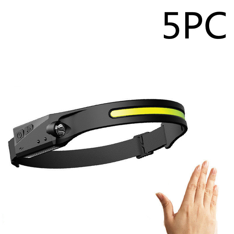 COB LED Induction Riding Headlamp Flashlight USB Rechargeable Waterproof Camping Headlight With All Perspectives Hunting Light El Pazar