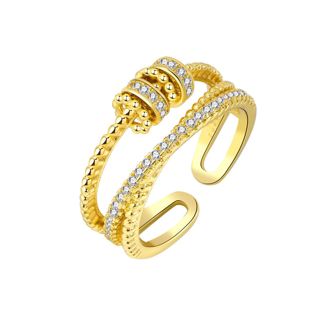 S925 Sterling Silver Rotating Ring Women's Fashion Personality El Pazar