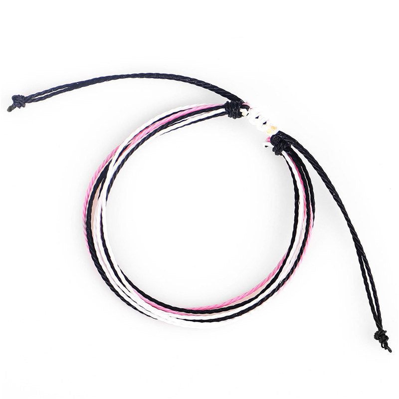 Wax Line Creative Handwoven Bracelet Colorful Drawstring El Pazar