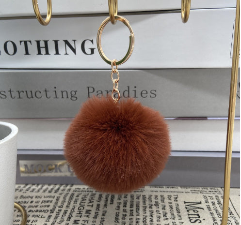 20 Colors Fluffy Fur Pom Pom Keychain Soft Faux Fur-like Ball Car Keyring Key Holder Women Bag Pendant Jewelry El Pazar