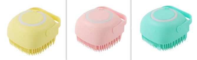 Silicone Dog Bath Massage Gloves Brush Pet Cat Bathroom Cleaning Tool Comb Brush For Dog Can Pour Shampoo Dog Grooming Supplies El Pazar