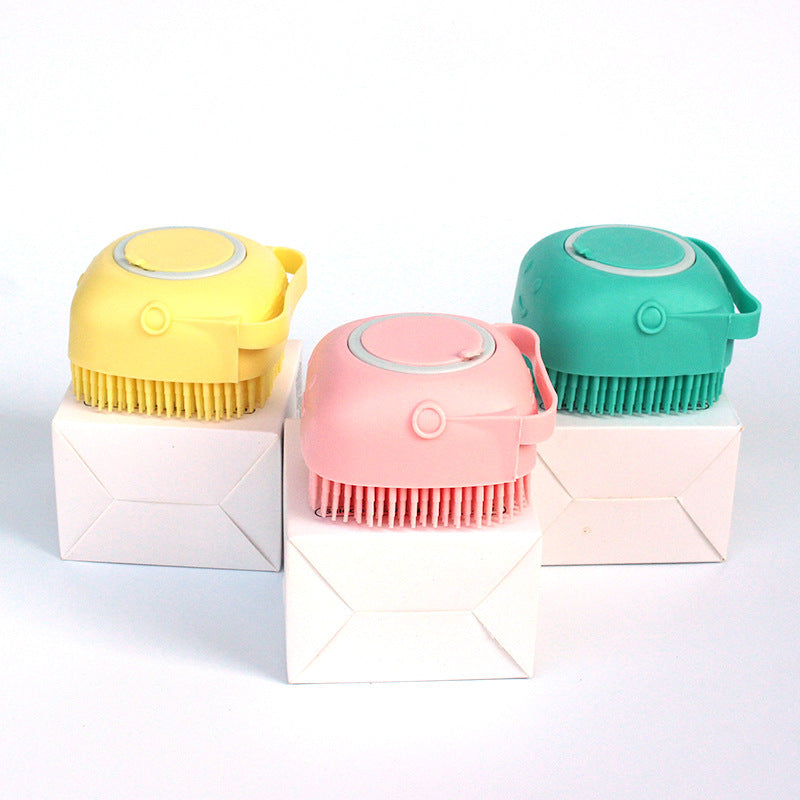 Silicone Dog Bath Massage Gloves Brush Pet Cat Bathroom Cleaning Tool Comb Brush For Dog Can Pour Shampoo Dog Grooming Supplies El Pazar