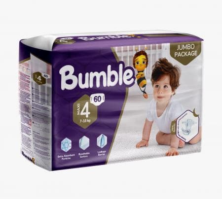 Bumble Diaper Jumbo Package No 4 (7*18) 60 Pcs X4