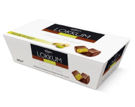 Şölen Lokkum Milk Chocolate Coated Turkish Delight with Pistachio 246 gr Şölen Lokkum Milk Chocolate Coated Turkish Delight with Pistachio 246 gr