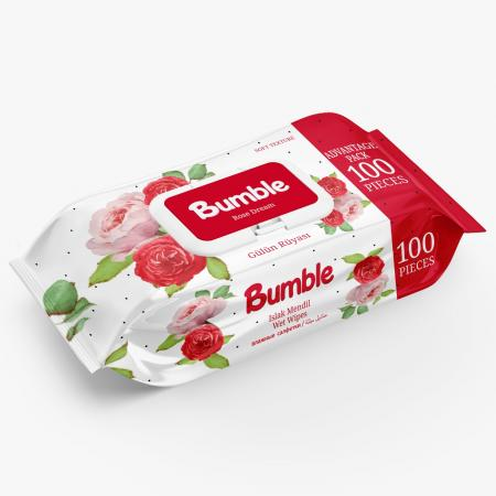 Bumble Wet Wipes 100 Pcs (Rose) X12 Bumble Wet Wipes 100 Pcs (Rose) X12