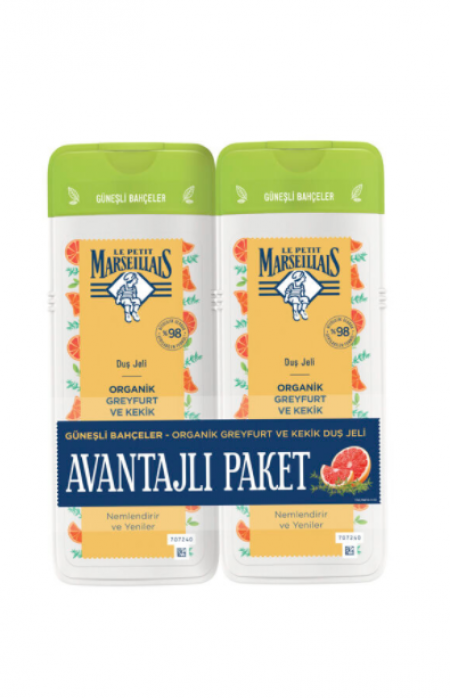 Le Petit Marseiliais Organic Grapefruit and Thyme Shower Gel Advantage Pack 2x400 ml Le Petit Marseiliais Organic Grapefruit and Thyme Shower Gel Advantage Pack 2x400 ml