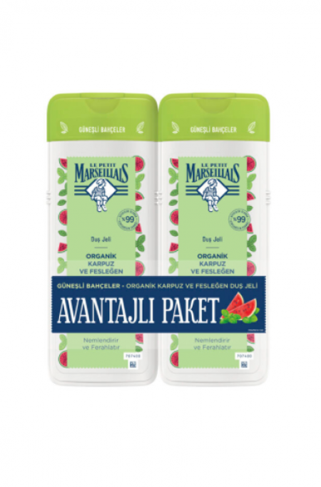 Le Petit Marseiliais Organic Watermelon and Basil Shower Gel Advantage Pack 2x400 ml Le Petit Marseiliais Organic Watermelon and Basil Shower Gel Advantage Pack 2x400 ml