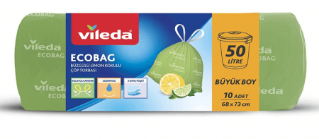 Vileda Ecobag Drawstring Lemon Scented Garbage Bag Large Size 10 pcs Vileda Ecobag Drawstring Lemon Scented Garbage Bag Large Size 10 pcs
