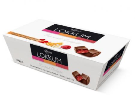 Şölen Lokkum Milk Chocolate Coated Mixed Fruit Flavored Turkish Delight with Fruit Particles 240 gr Şölen Lokkum Milk Chocolate Coated Mixed Fruit Flavored Turkish Delight with Fruit Particles 240 gr
