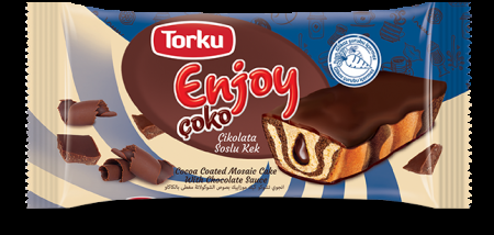 Torku Enjoy Çoko Cocoa Coated Mosaic Cake with Chocolate Sauce 55 gr Torku Enjoy Çoko Cocoa Coated Mosaic Cake with Chocolate Sauce 55 gr