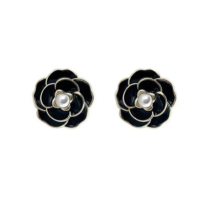 Camellia flower earrings with a high-end and sophisticated temperament, retro flower tea style earrings eprolo