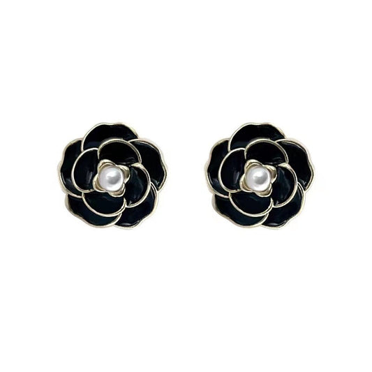 Camellia flower earrings with a high-end and sophisticated temperament, retro flower tea style earrings eprolo
