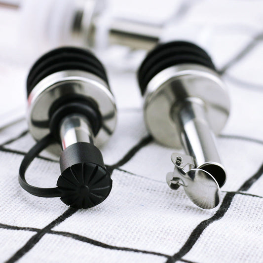 Stainless Steel Oil Bottle Stopper Pour Oil Stopper Silicone With Cap 2.4cm Stainless Steel Wine Olive Oil Pourer Dispenser eprolo