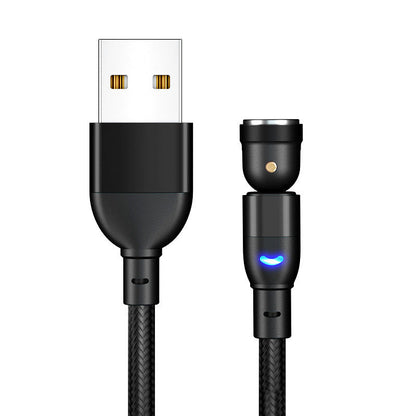 Data Cable 540 Degree Blind Suction Round Magnetic Charging Cable Three-in-one Bent Magnetic Cable El Pazar