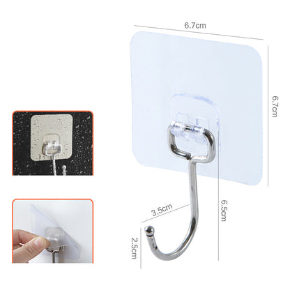 Hook Wall-Mounted Wall-Free Punch-Free Clothes Hook Paste Suction Cup Load-Bearing Traceless Nail Rack Strong Sticky Glue Hook Hook eprolo