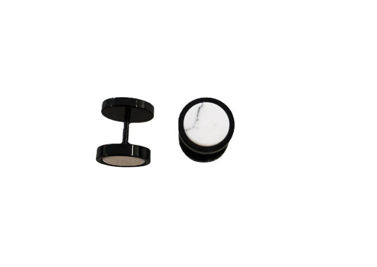 Titanium Steel Black Turquoise White Fashion Stud Earrings El Pazar