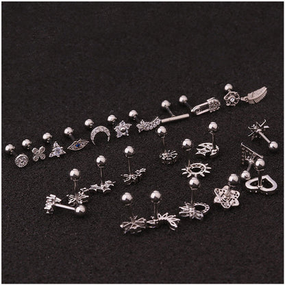 Flower Earring Stainless Steel Screw Earrings Female Zircon Earring El Pazar