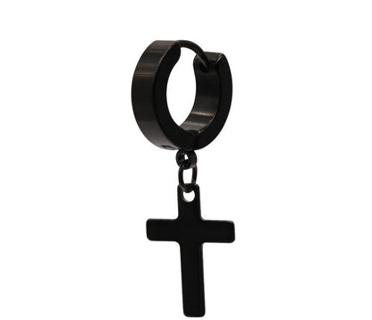 Titanium Steel Men's Cross Earrings Stainless Steel Cross El Pazar