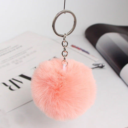 20 Colors Fluffy Fur Pom Pom Keychain Soft Faux Fur-like Ball Car Keyring Key Holder Women Bag Pendant Jewelry El Pazar