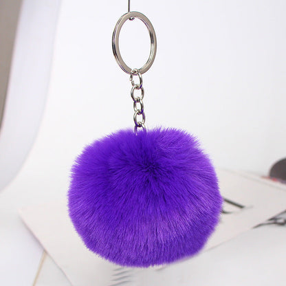 20 Colors Fluffy Fur Pom Pom Keychain Soft Faux Fur-like Ball Car Keyring Key Holder Women Bag Pendant Jewelry El Pazar