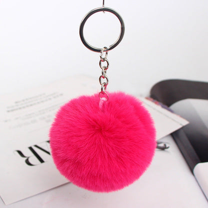 20 Colors Fluffy Fur Pom Pom Keychain Soft Faux Fur-like Ball Car Keyring Key Holder Women Bag Pendant Jewelry El Pazar