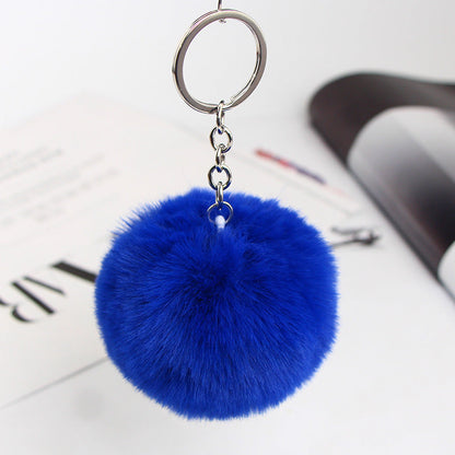 20 Colors Fluffy Fur Pom Pom Keychain Soft Faux Fur-like Ball Car Keyring Key Holder Women Bag Pendant Jewelry El Pazar
