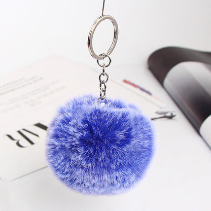 20 Colors Fluffy Fur Pom Pom Keychain Soft Faux Fur-like Ball Car Keyring Key Holder Women Bag Pendant Jewelry El Pazar