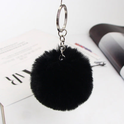 20 Colors Fluffy Fur Pom Pom Keychain Soft Faux Fur-like Ball Car Keyring Key Holder Women Bag Pendant Jewelry El Pazar
