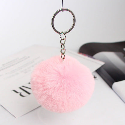 20 Colors Fluffy Fur Pom Pom Keychain Soft Faux Fur-like Ball Car Keyring Key Holder Women Bag Pendant Jewelry El Pazar