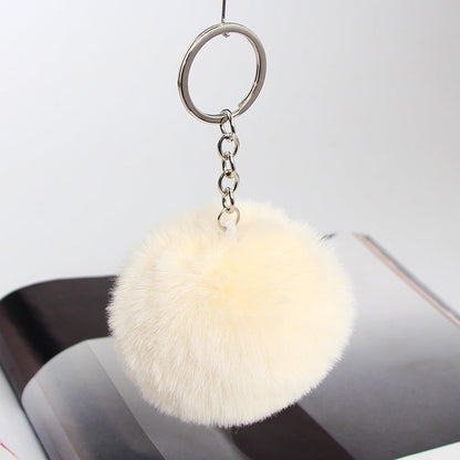 20 Colors Fluffy Fur Pom Pom Keychain Soft Faux Fur-like Ball Car Keyring Key Holder Women Bag Pendant Jewelry El Pazar