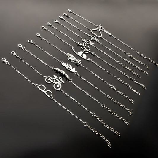 Simple Style Silver Plated Charm Bracelet Jewelry Gift Wedding Banquet eprolo