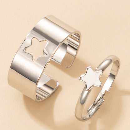 Butterfly Ring Set Creative Hollow Ins Personality Punk Style Couple Ring Pair Ring El Pazar