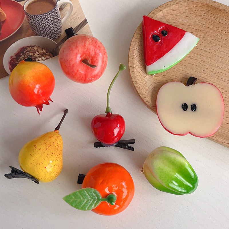 Simulation Cartoon Fruit Barrettes El Pazar