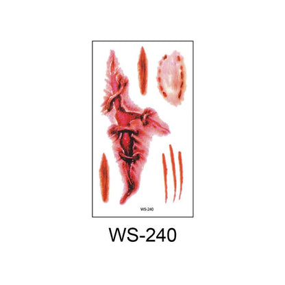 Waterproof Halloween horror wound scar face disposable temporary tattoo scar tattoo sticker eprolo