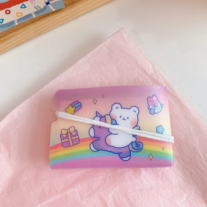 Cute Mask Storage Clip Cartoon Girl Heart Portable Folding Student Adult Temporary Storage Bag Dust-Proof Mini Carry On eprolo