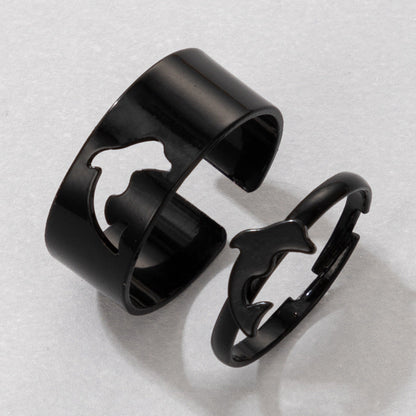 Butterfly Ring Set Creative Hollow Ins Personality Punk Style Couple Ring Pair Ring El Pazar