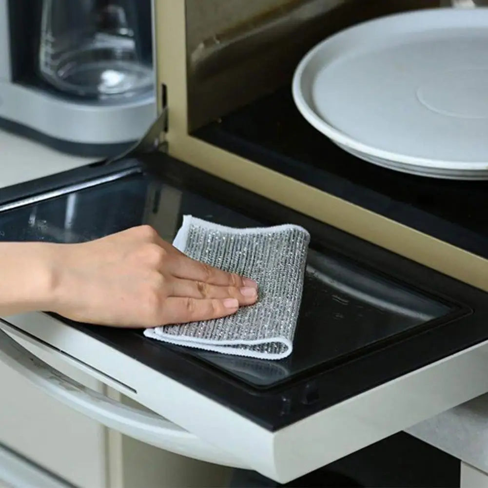 Kitchen Steel Wool Rag Multi-purpose Steel Wool Rag Reusable Steel Wool Dishcloth Set Oil-proof Quick Drying Lint Free for Pots eprolo