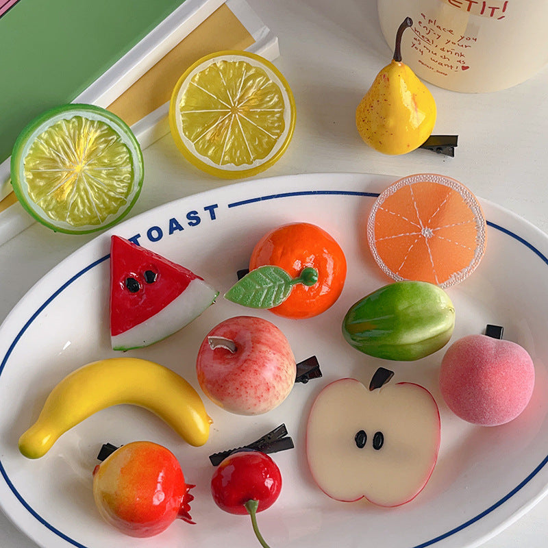 Simulation Cartoon Fruit Barrettes El Pazar