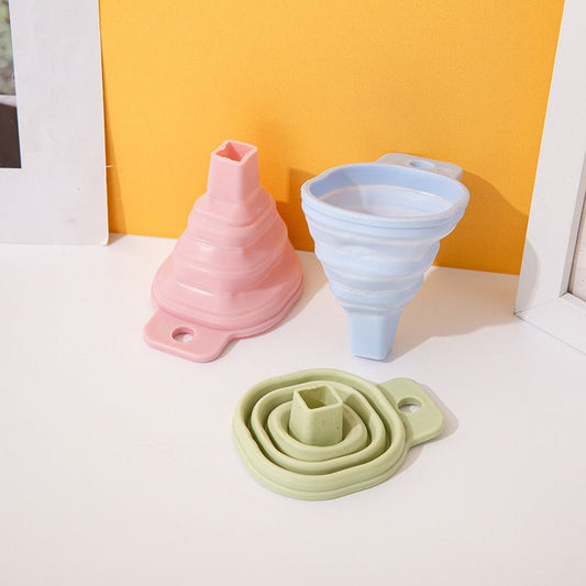Silicone Folding Retractable Long-Necked Funnel Kitchen Household Liquid Dispenser High Temperature Resistant Thickened Models Funnel eprolo