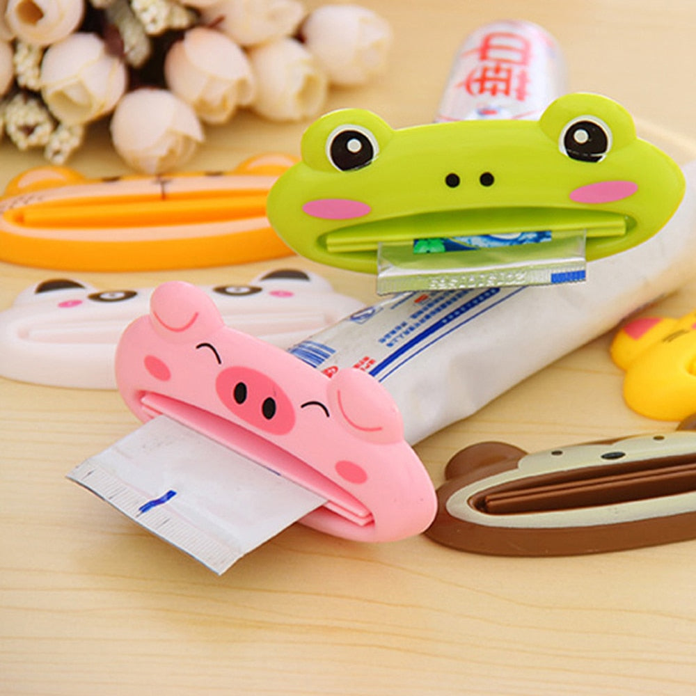 1pcs Animal Easy Toothpaste Dispenser Plastic Tooth Paste Tube Squeezer Useful Toothpaste Rolling Holder For Home Bathroom eprolo