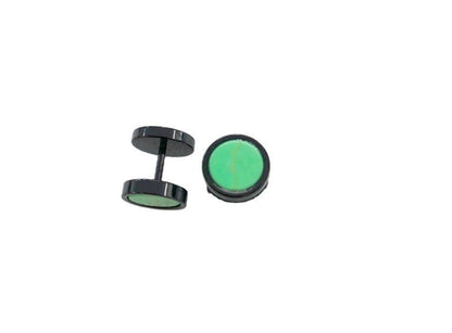 Titanium Steel Black Turquoise White Fashion Stud Earrings El Pazar