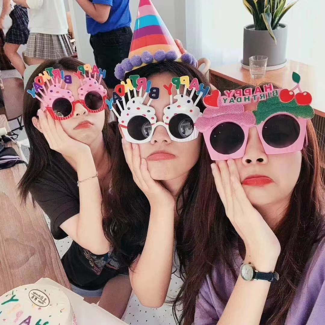 Birthday Cake Party Glasses Dance Net Red Party Funny Dress Up Holiday Atmosphere Personality Props eprolo